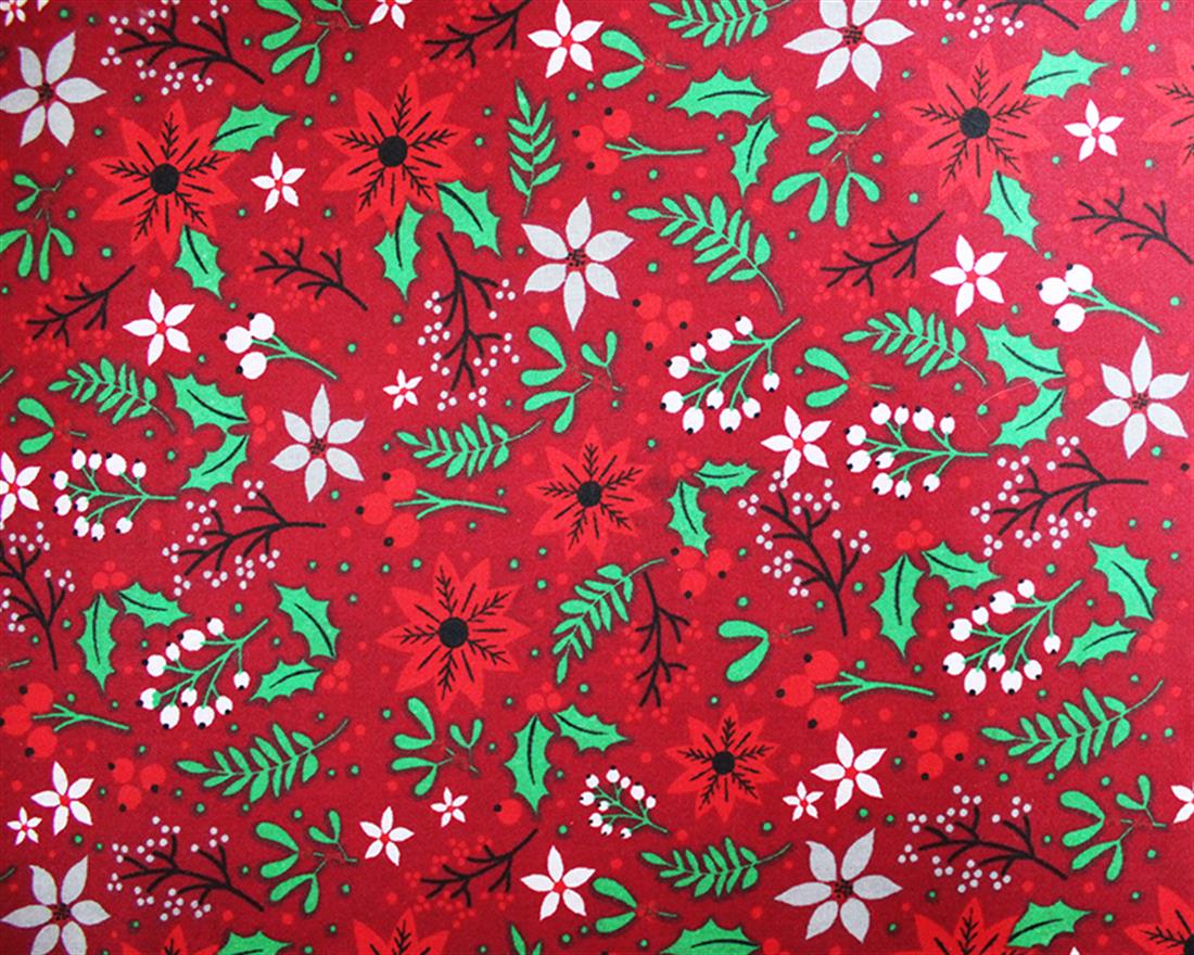 Christmas Poinsettia Polycotton Deck the Halls with the Vibrant Charm…