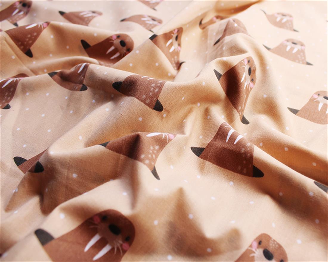 Whack a Walrus PolycottonA Playful Vibrant Printed Polycotton with a…