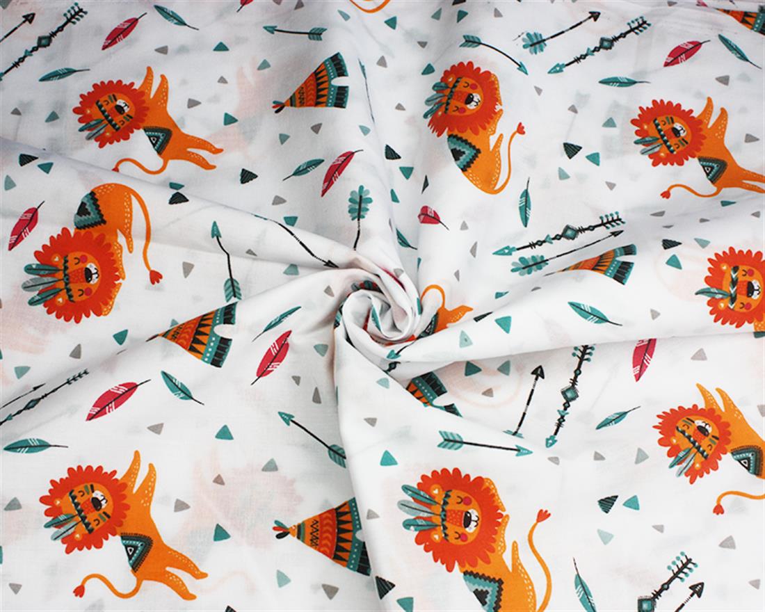 Sleeping Lions Printed PolyCotton Fabric