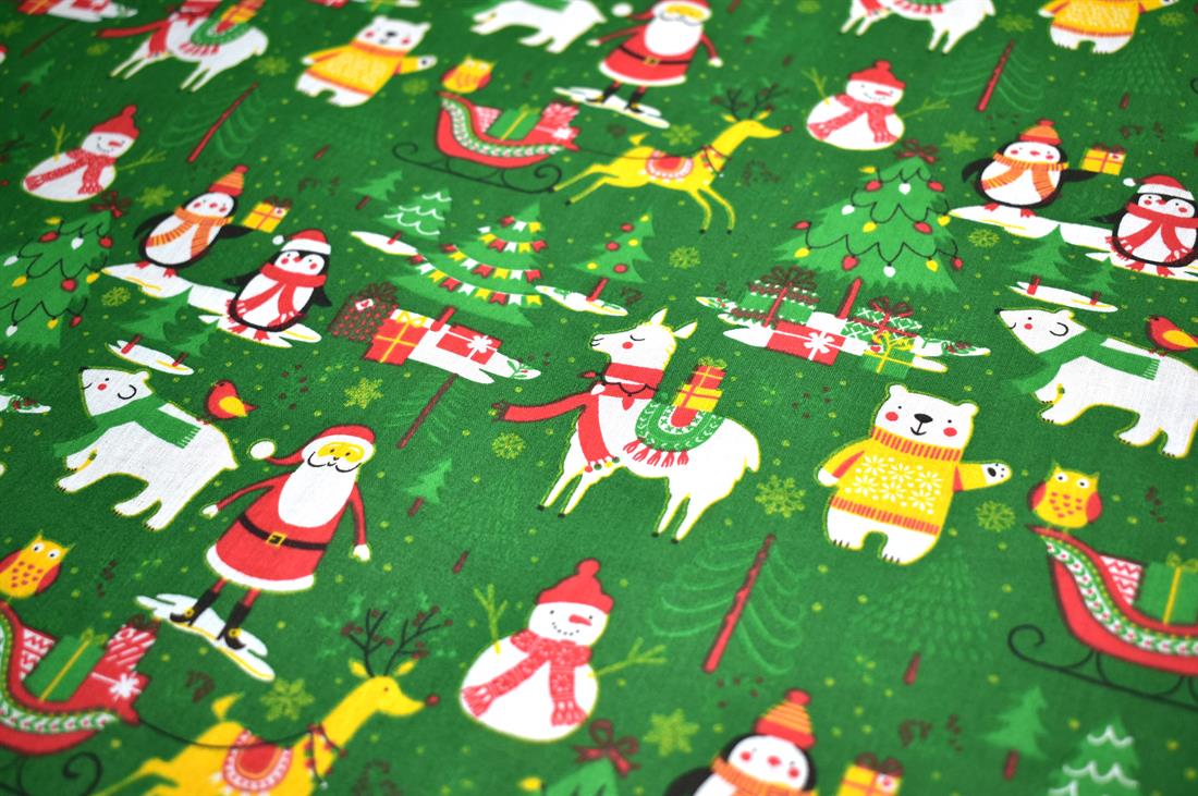 Christmas Printed Polycotton Fabric