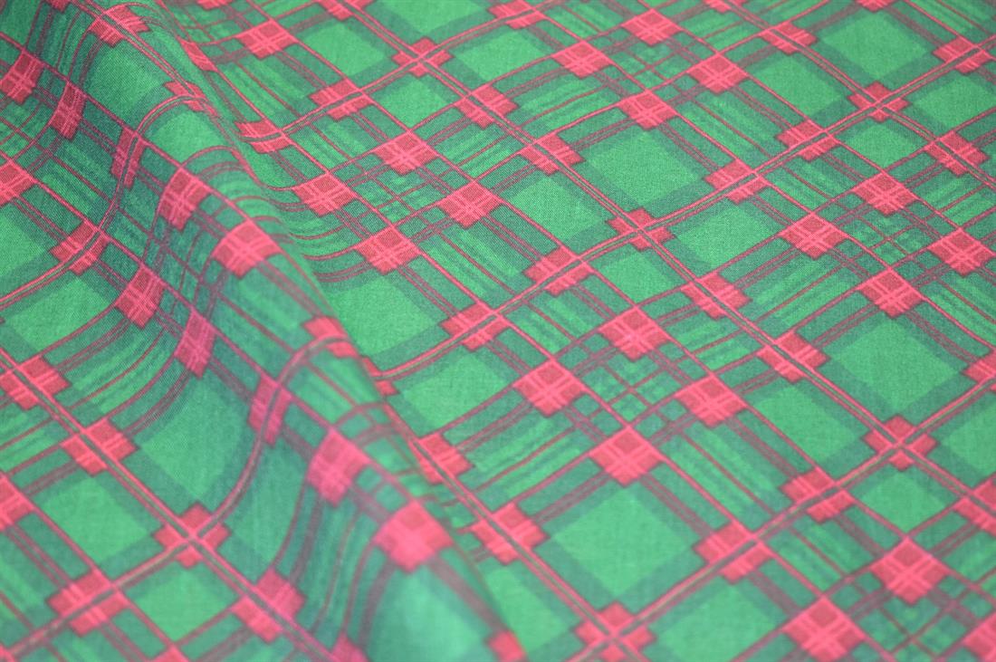 Tartan Printed Polycotton Fabric