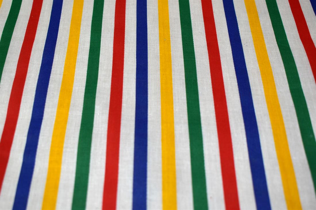 Printed Stripe Polycotton Fabric