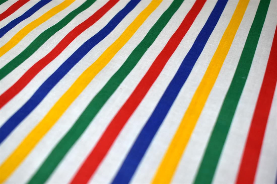 Printed Stripe Polycotton Fabric