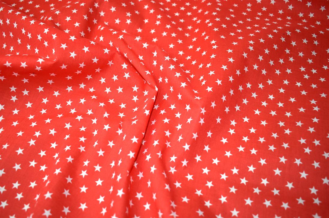 Printed Stars Polycotton Fabric