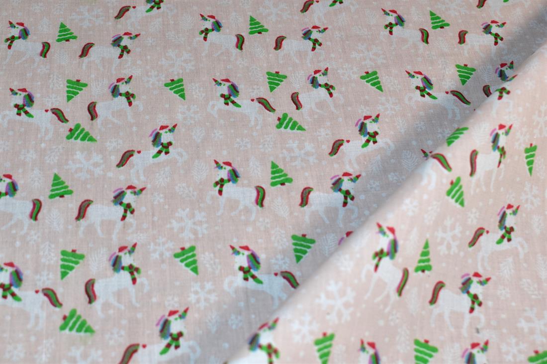 Light Pink Printed Polycotton Fabric