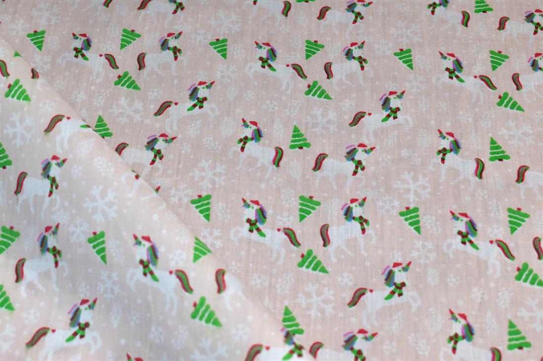 Light Pink Printed Polycotton Fabric