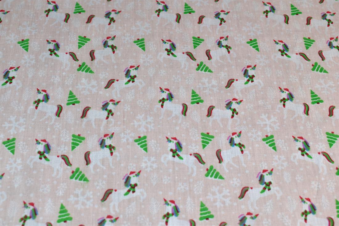 Light Pink Printed Polycotton Fabric