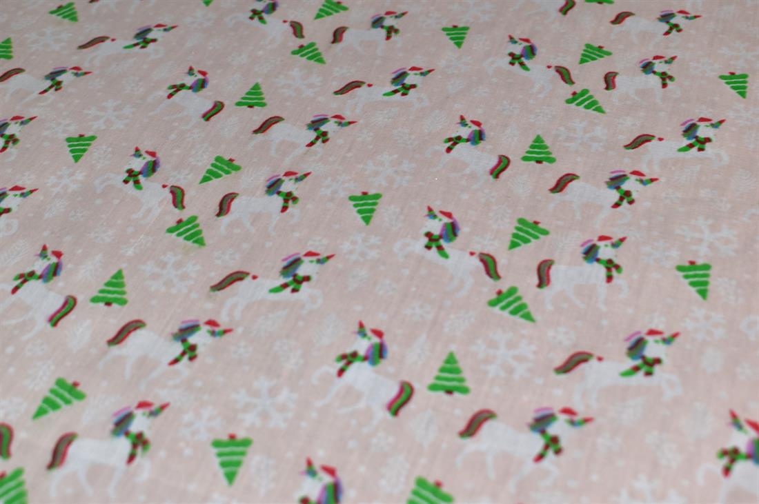 Light Pink Printed Polycotton Fabric