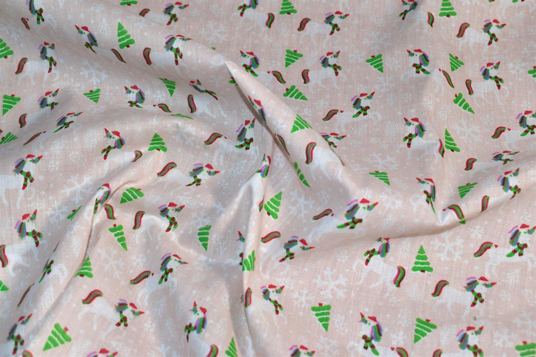 Light Pink Printed Polycotton Fabric