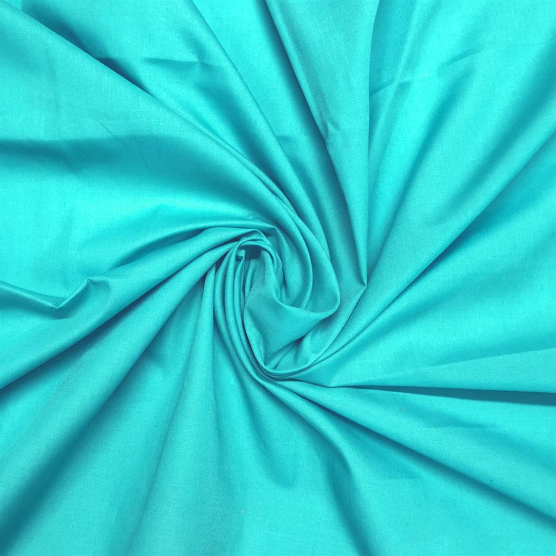 Aqua Lightweight Plain Polycotton Fabric