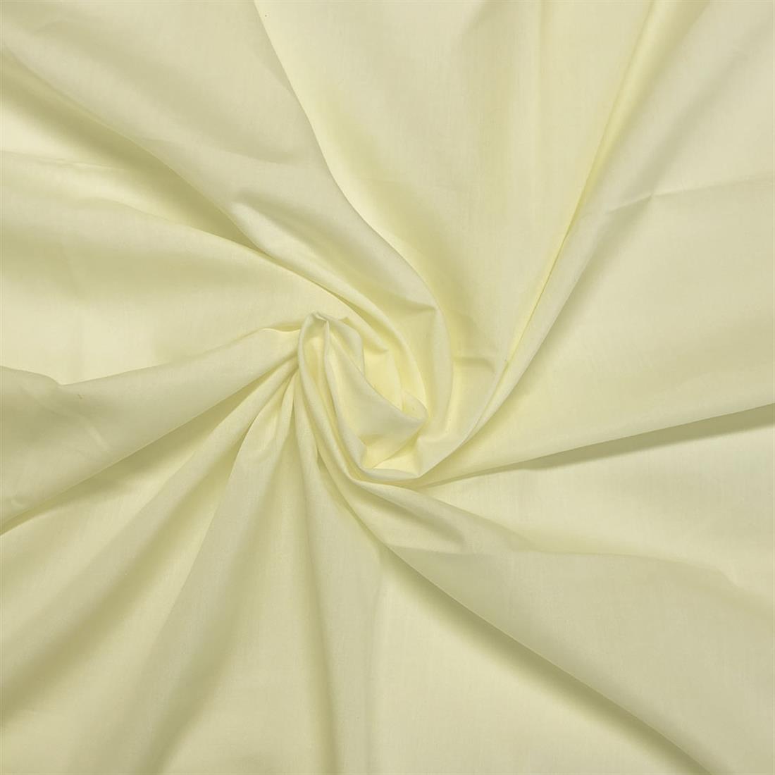 Pale Lemon Lightweight Plain Polycotton Fabric