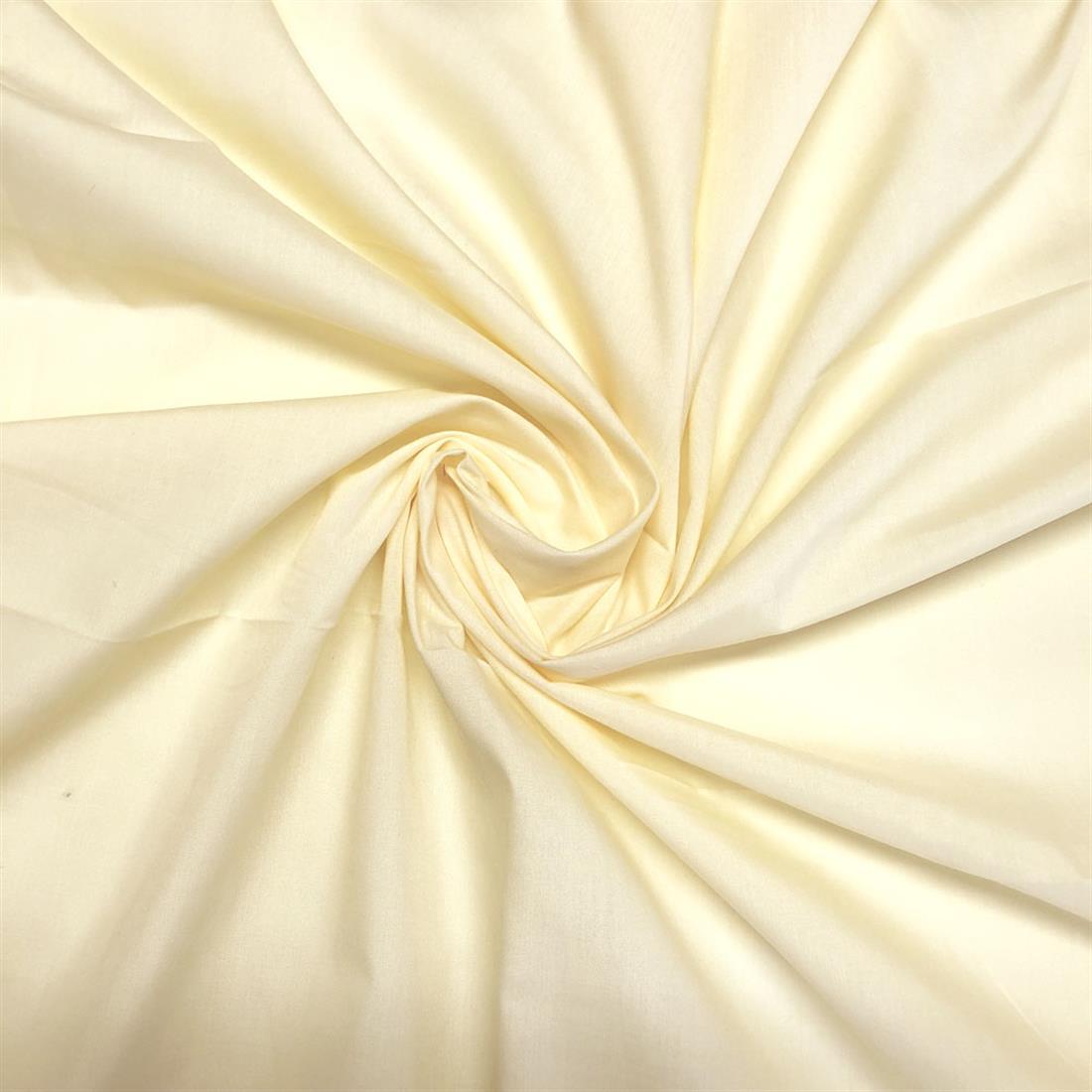 Buttermilk Lightweight Plain Polycotton Fabric