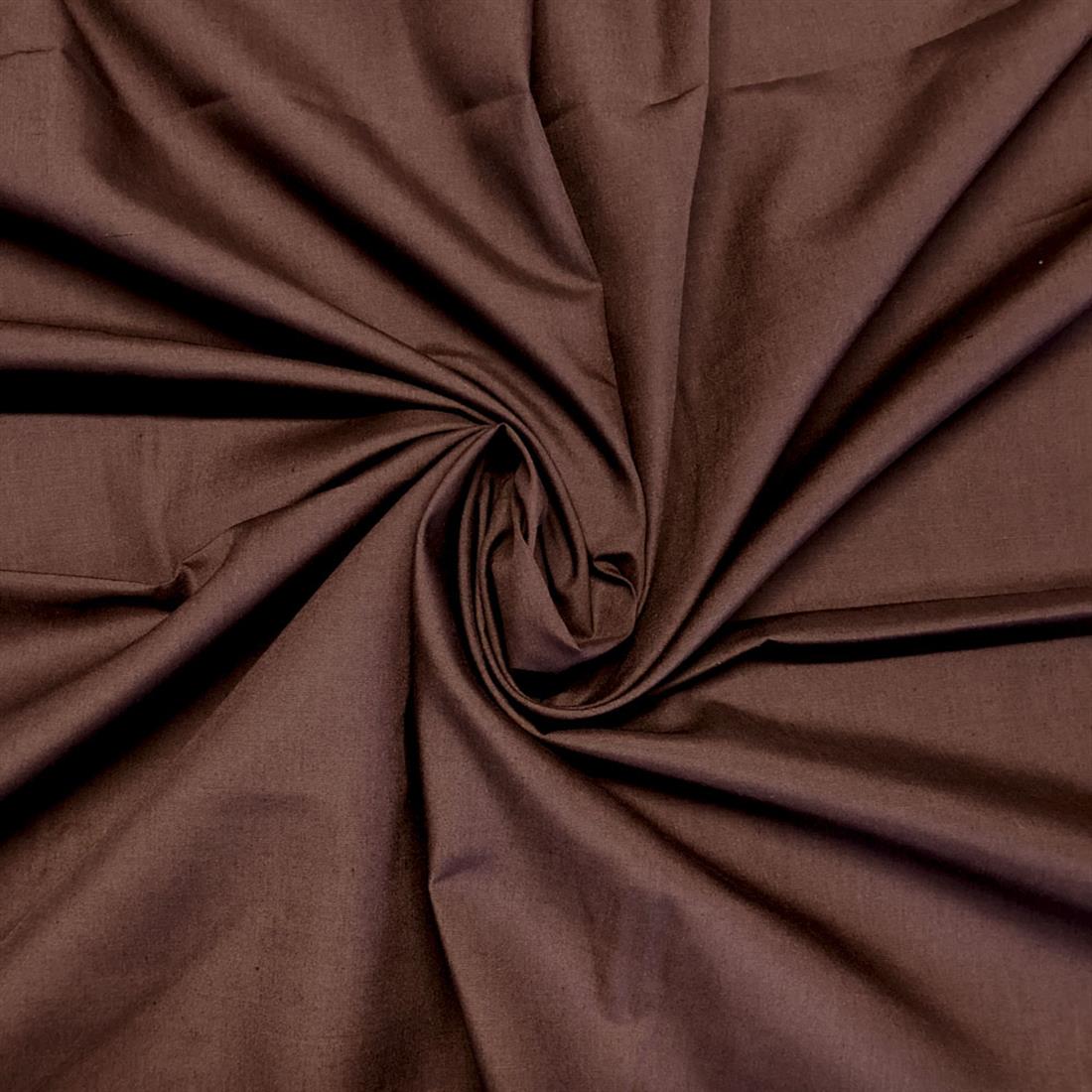 Chocolate Lightweight Plain Polycotton Fabric