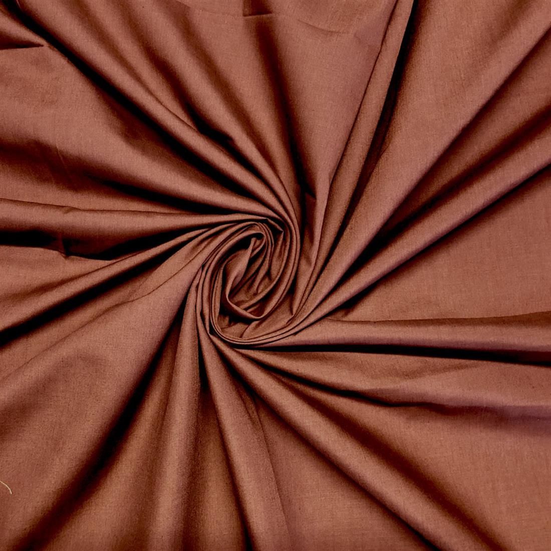 Chestnut Lightweight Plain Polycotton Fabric