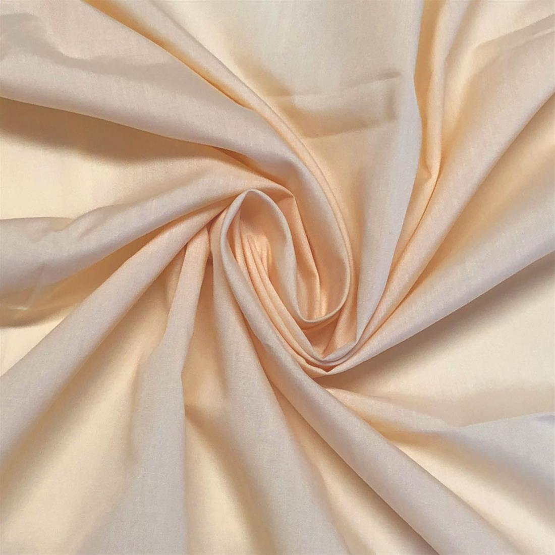 Pale Peach Lightweight Plain Polycotton Fabric