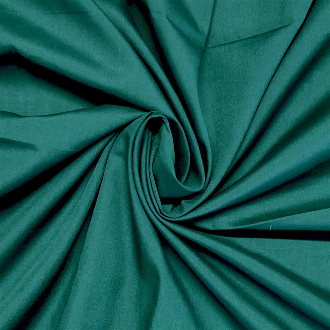 Bottle Green Lightweight Plain Polycotton Fabric