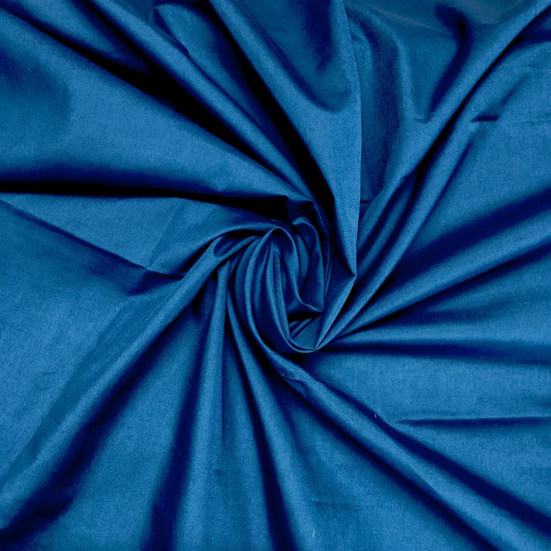 Blue Lightweight Plain Polycotton Fabric