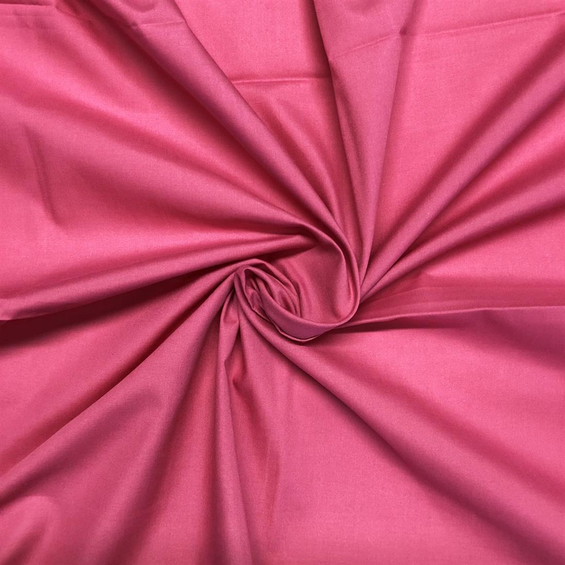 Bright Rose Lightweight Plain Polycotton Fabric