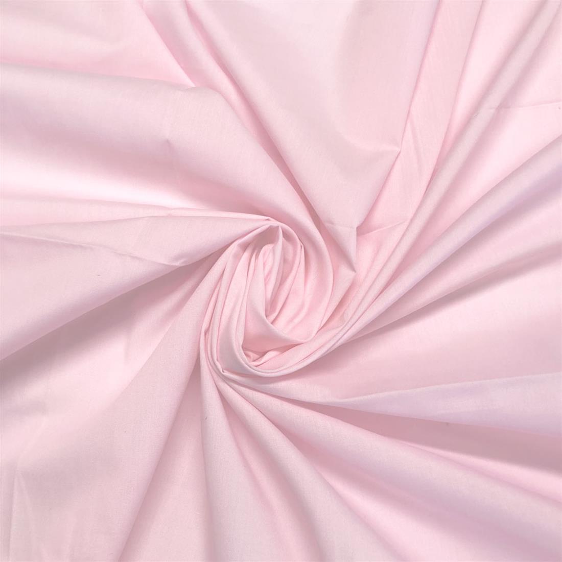 Baby Pink Lightweight Plain Polycotton Fabric