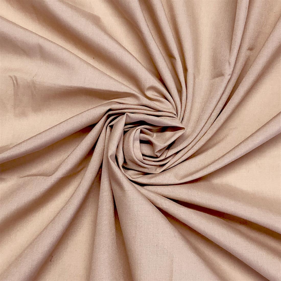 Dark Beige Lightweight Plain Polycotton Fabric