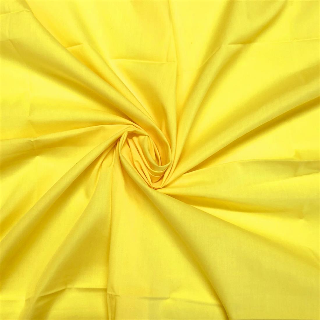 Yellow Lightweight Plain Polycotton Fabric