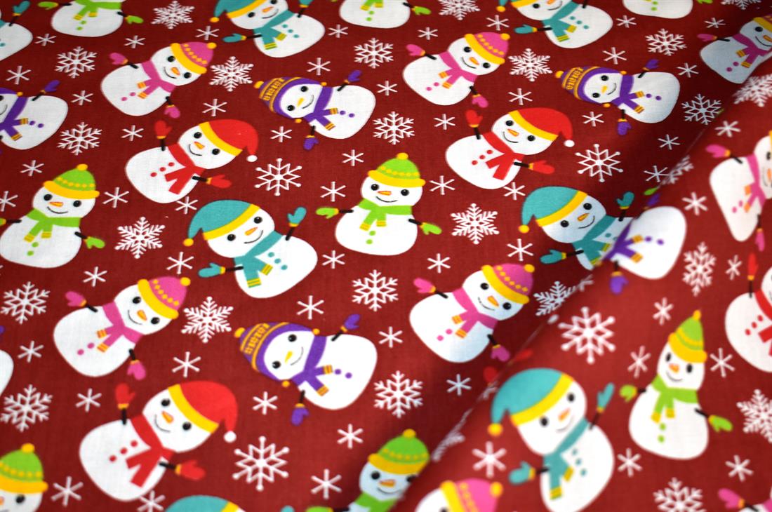 Printed Christmas Polycotton Fabric