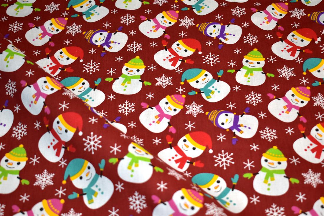 Printed Christmas Polycotton Fabric