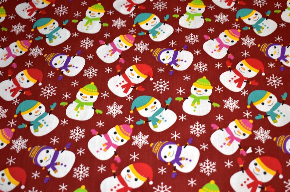 Printed Christmas Polycotton Fabric