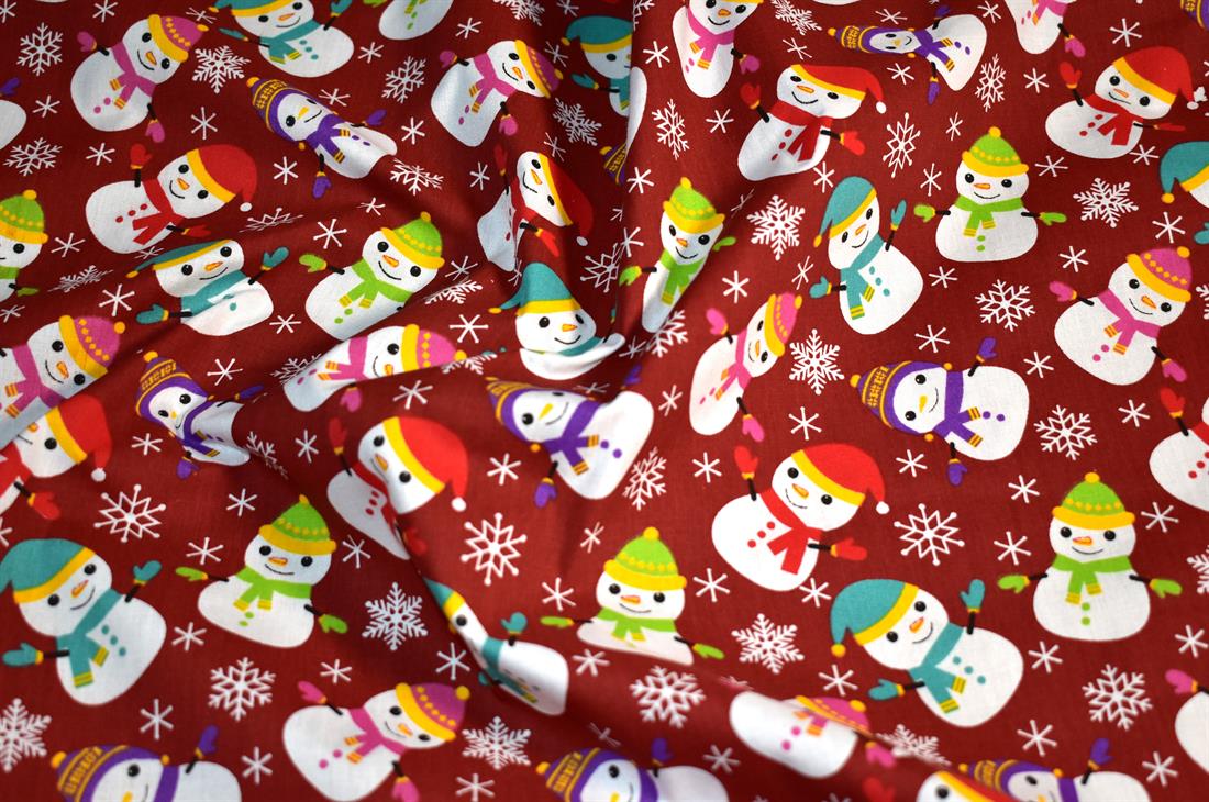 Printed Christmas Polycotton Fabric