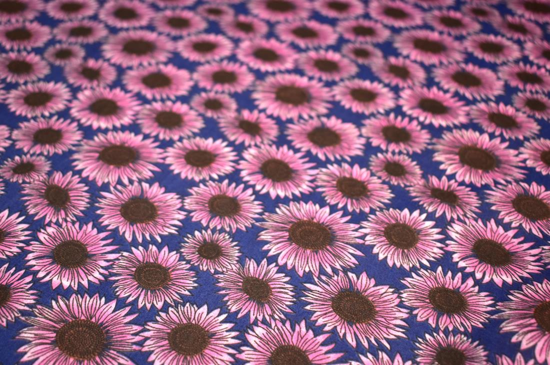 Printed Sunflowers Polycotton Fabric