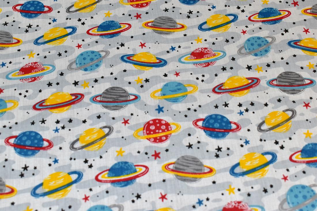 White Printed Polycotton Fabric