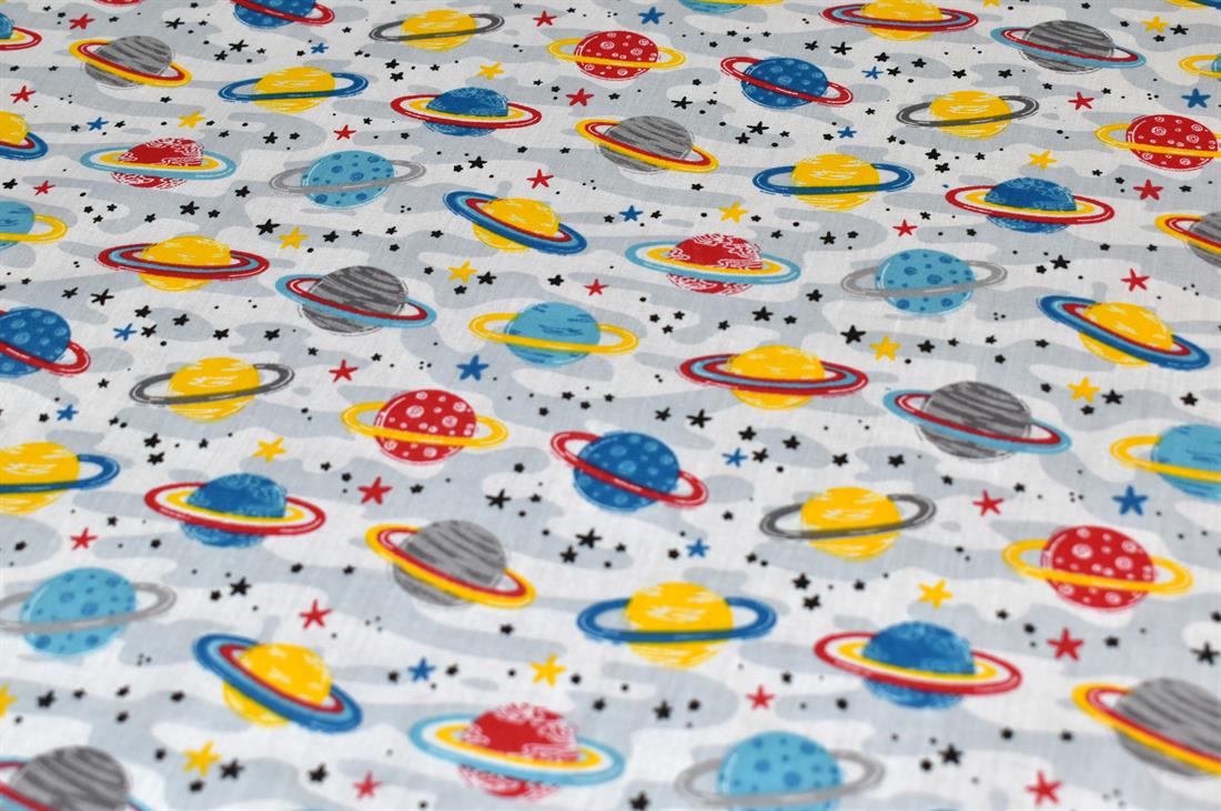 White Printed Polycotton Fabric