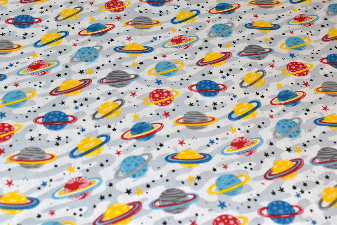 White Printed Polycotton Fabric