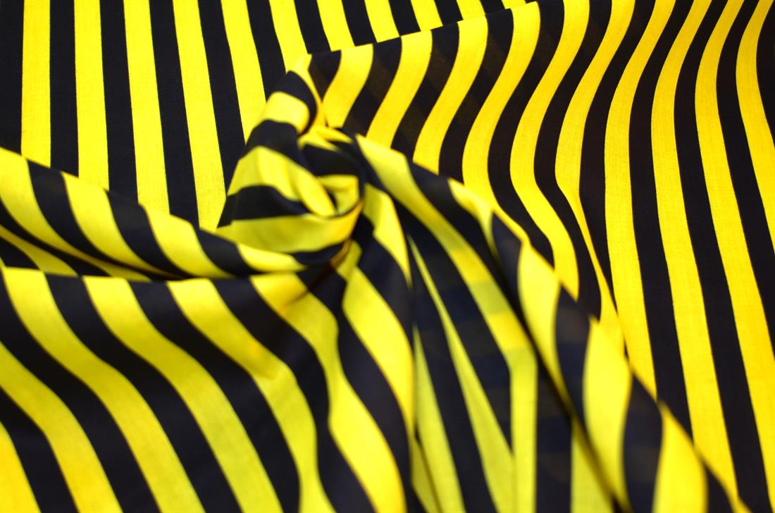 Printed Strips Polycotton Fabric