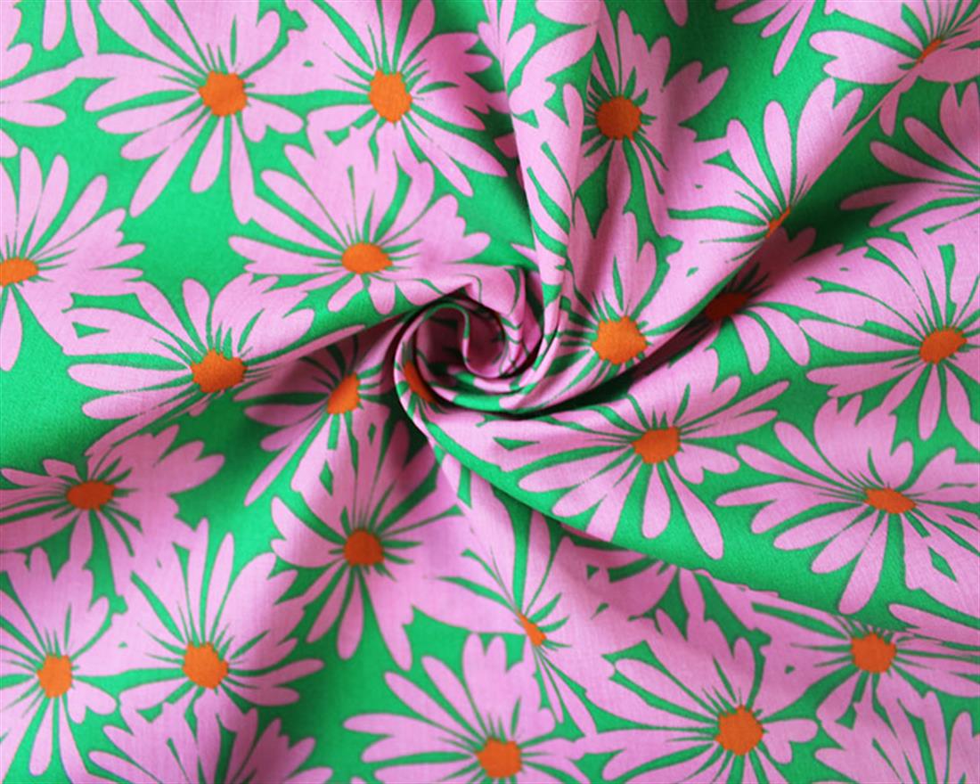 Mindy Florals Spring Daisies Polycotton Printed Fabric