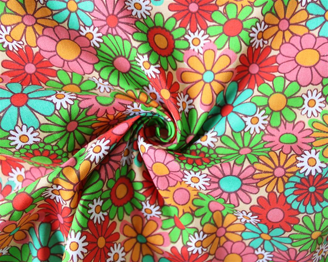 Mindy Florals Retro Vibes Polycotton Love for Printed Fabric