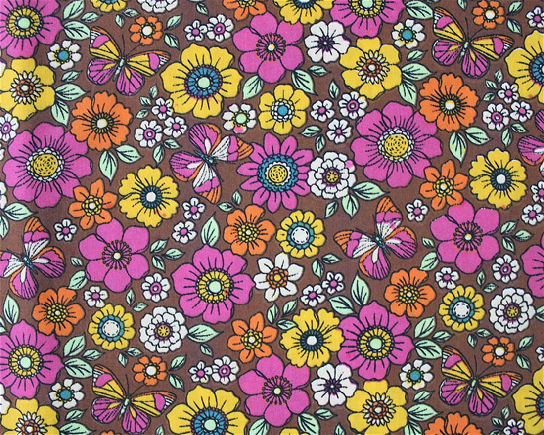 Mindy Florals Butterfly Blossoms Polycotton Printed Fabric