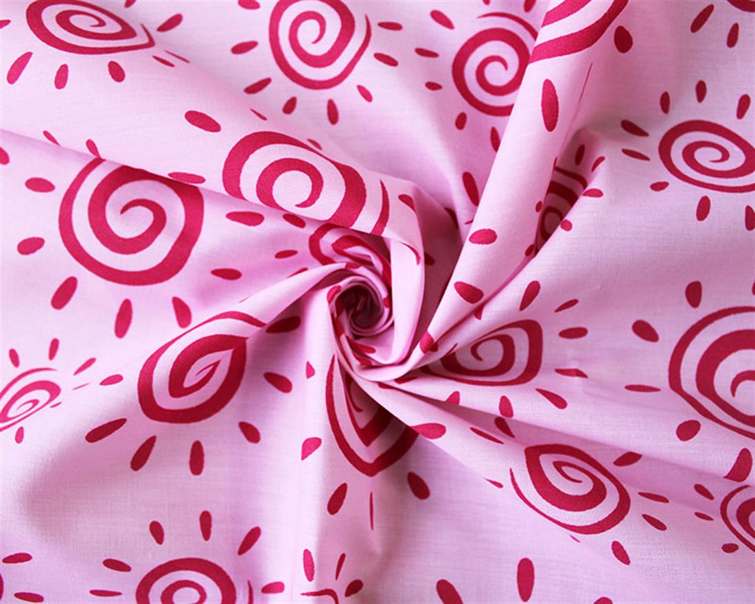 Swirly Suns Polycotton Printed Fabric