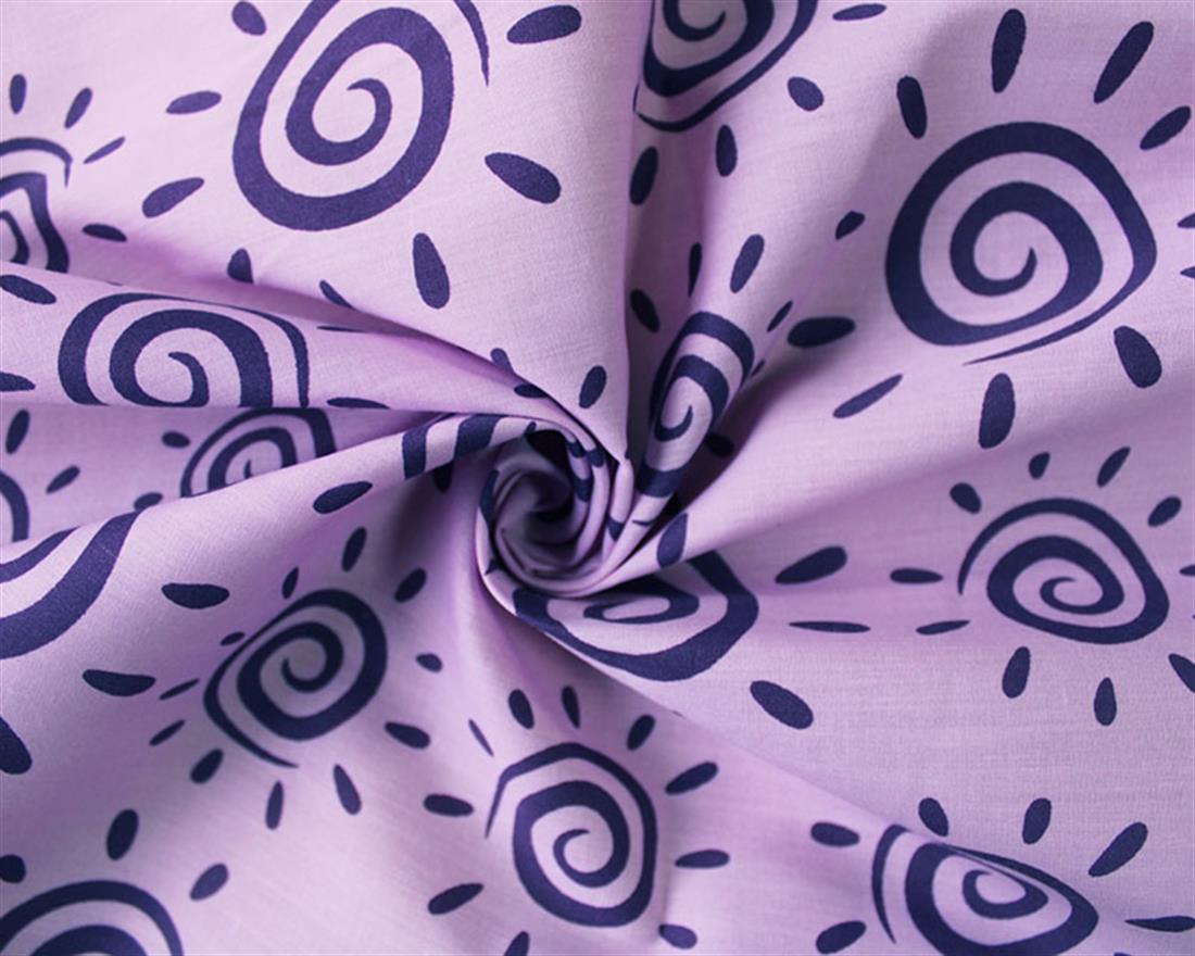 Swirly Suns Polycotton Printed Fabric