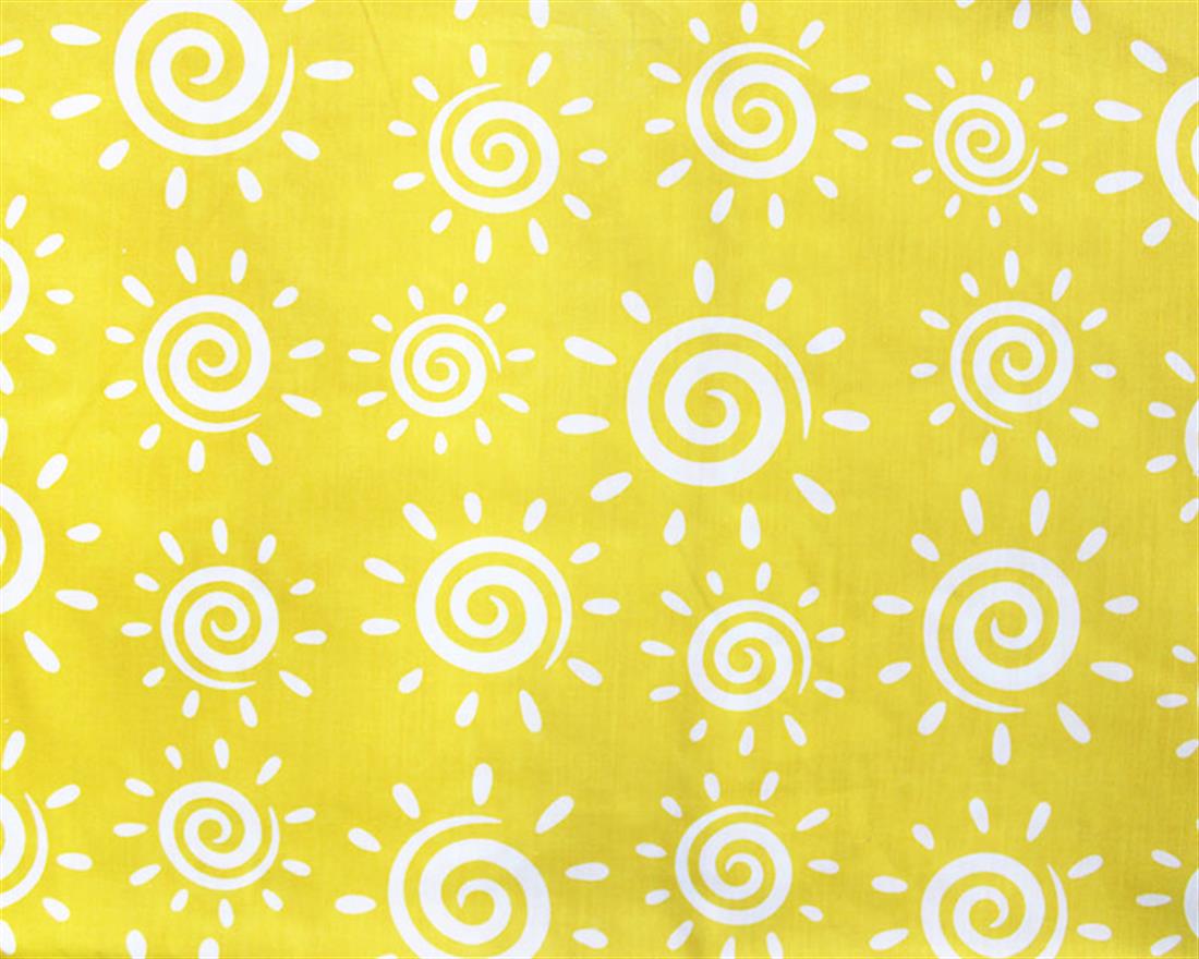 Swirly Suns Polycotton Printed Fabric