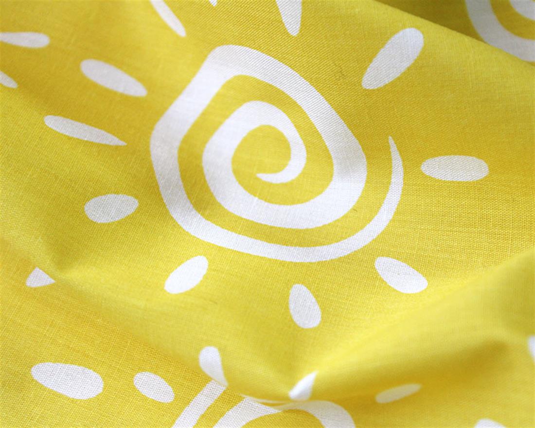 Swirly Suns Polycotton Printed Fabric