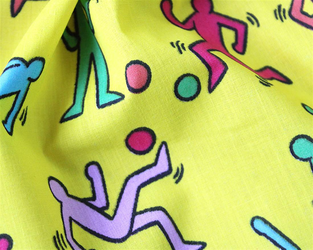 Soccer People Polycotton Printed Fabric