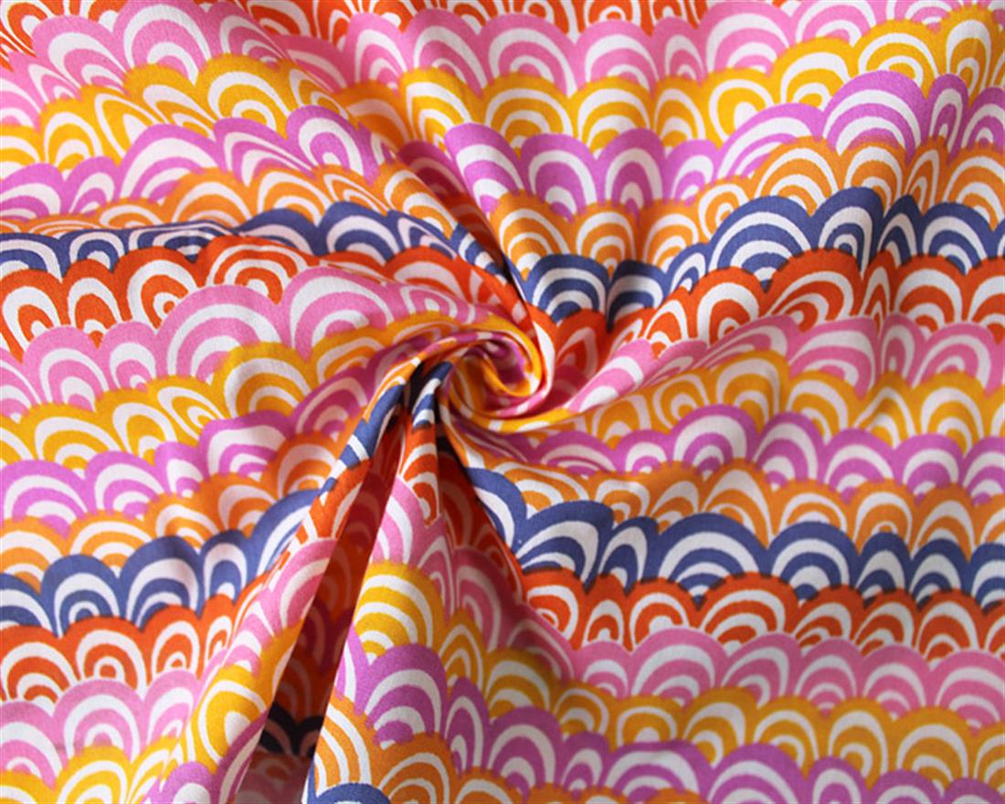 Doodle Rainbows Polycotton Printed Fabric
