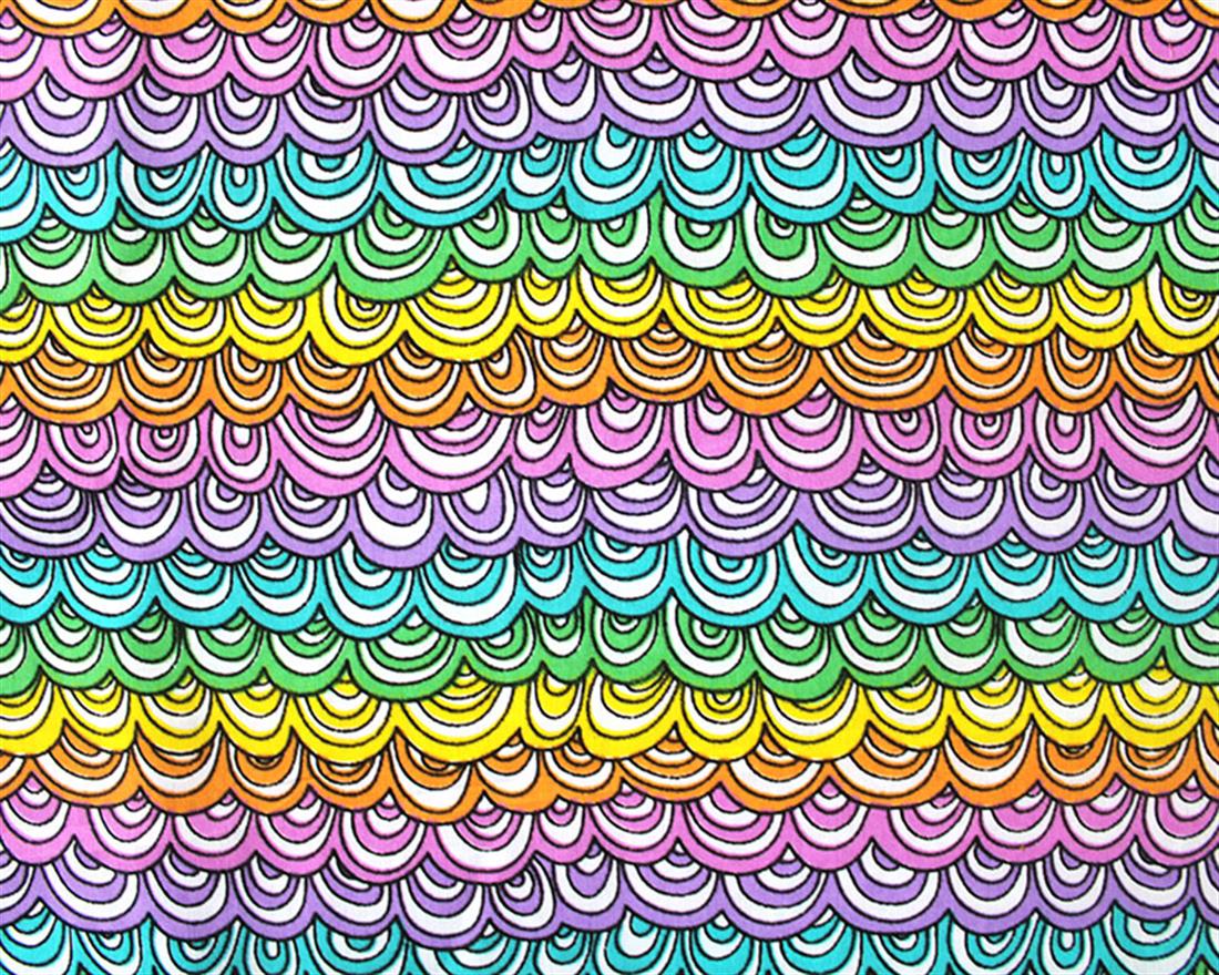Doodle Rainbows Polycotton Printed Fabric