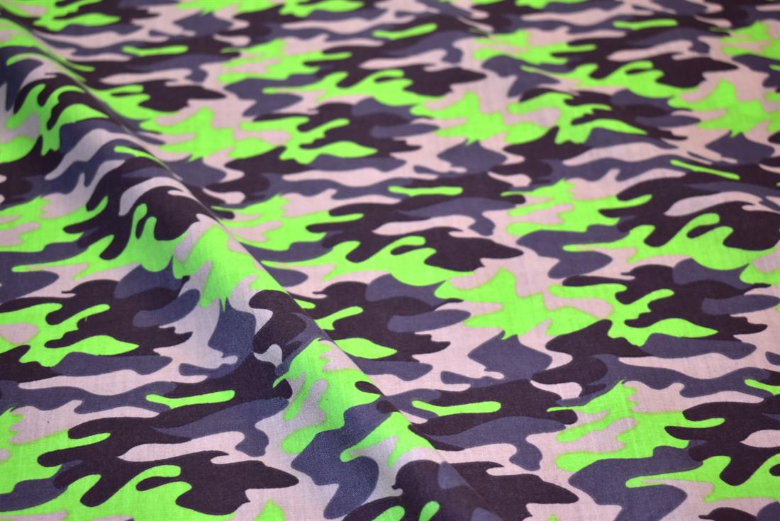 Camo Polycotton Printed Fabric