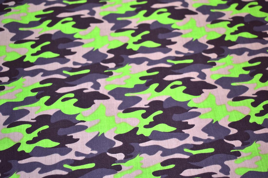Camo Polycotton Printed Fabric
