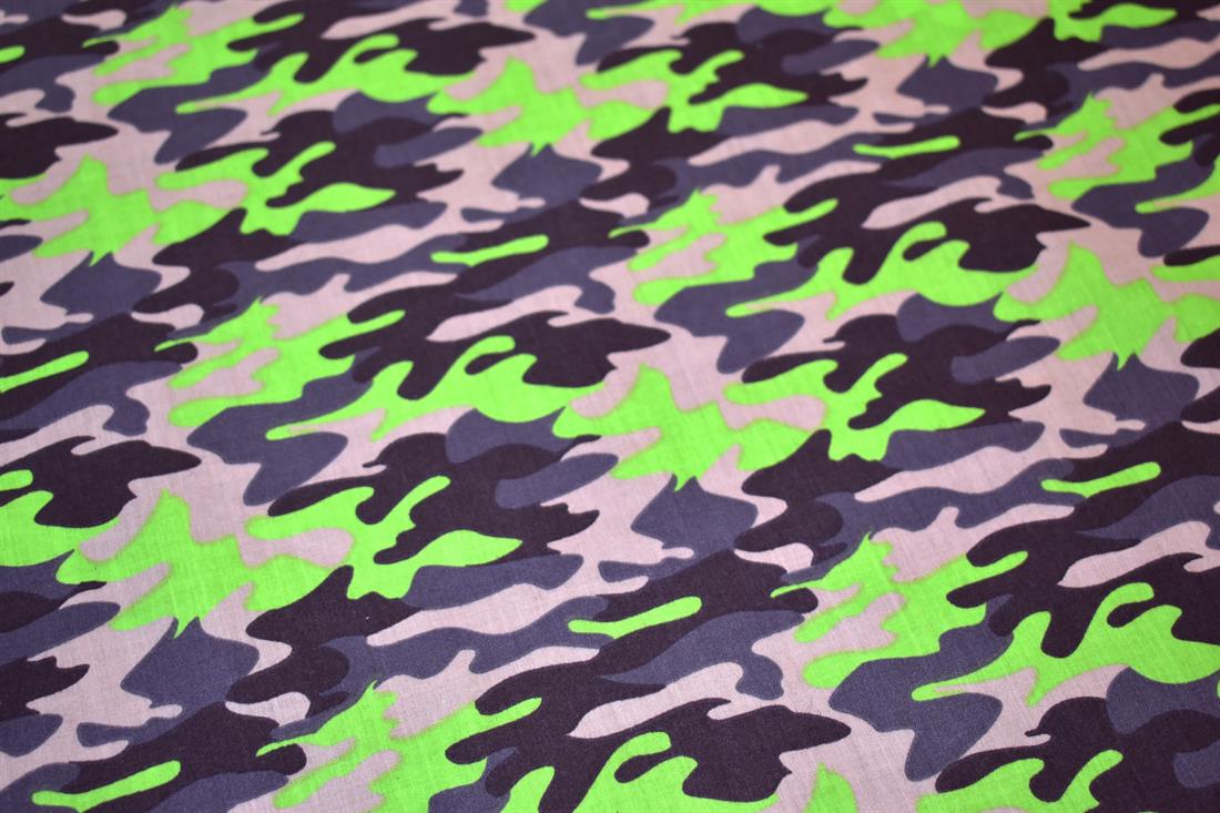 Camo Polycotton Printed Fabric