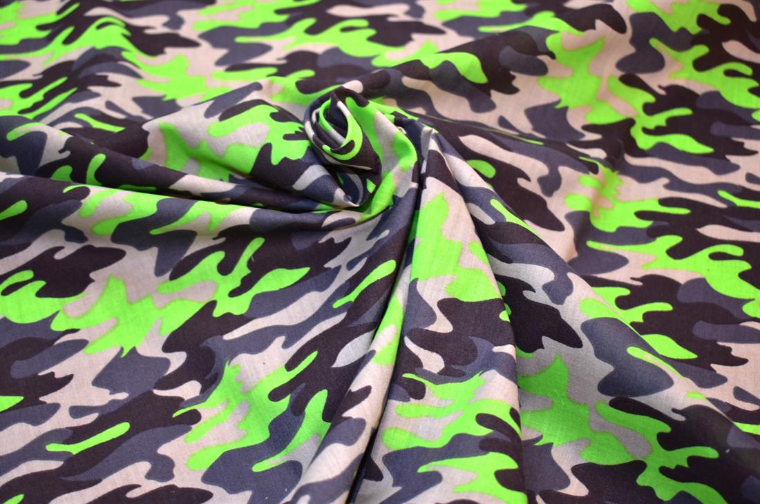 Camo Polycotton Printed Fabric