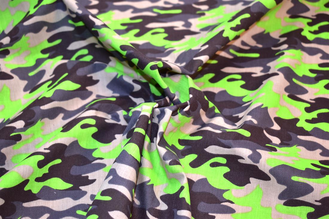 Camo Polycotton Printed Fabric