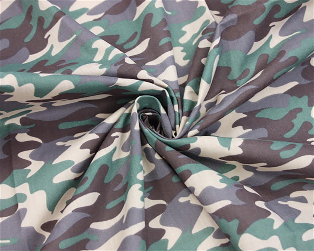 Camo Polycotton Printed Fabric